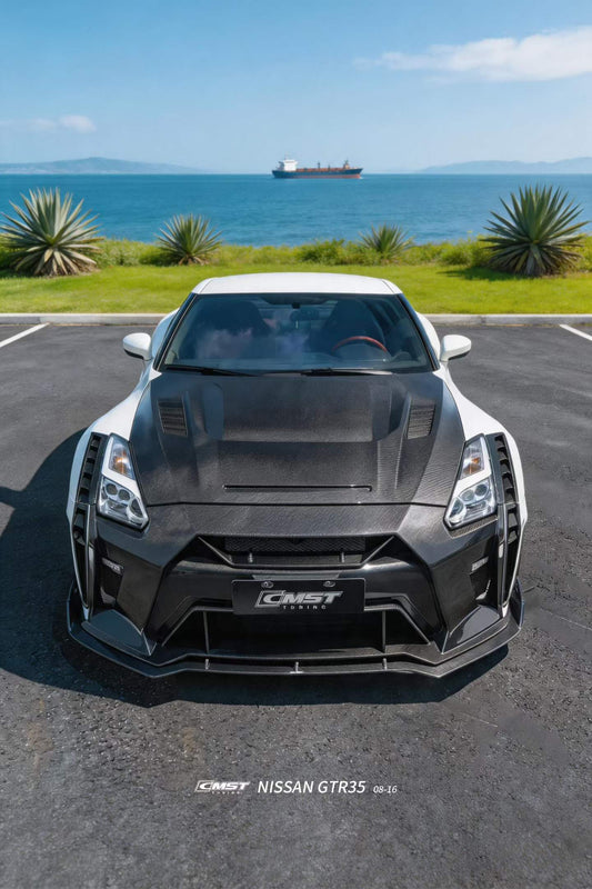 Nissan GTR R35 CBA DBA EBA 2008 2009 2010 2011 2012 2013 2014 2015 2016 2017 2018 2019 2020 2021 2022 2023 2024 with Aftermarket Parts - HORIZON Front Fenders Carbon Fiber / FRP from CMST Tuning