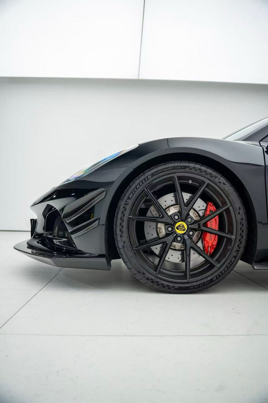 Lotus Emira 3.6 V6 2.0 Four-cylinder 2022-ON with Aftermarket Parts - Front Corner Canards Dry Pre-preg Carbon Fiber / FRP