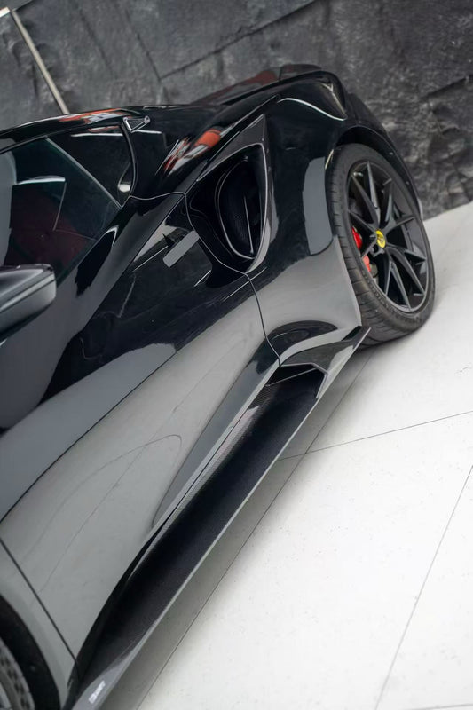 Lotus Emira 3.6 V6 2.0 Four-cylinder 2022-ON with Aftermarket Parts - Side Skirts Dry Pre-preg Carbon Fiber / FRP