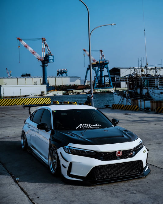 Honda Civic Type-R FL5 2023 2024 with Aftermarket Parts - Front Fenders Pre-preg Carbon Fiber / FRP from CMST Tuning