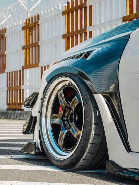 Honda Civic Type-R FL5 2023 2024 with Aftermarket Parts - Front Fenders Pre-preg Carbon Fiber / FRP from CMST Tuning