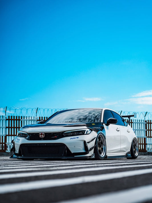Honda Civic Type-R FL5 2023 2024 with Aftermarket Parts - Front Fenders Pre-preg Carbon Fiber / FRP from CMST Tuning