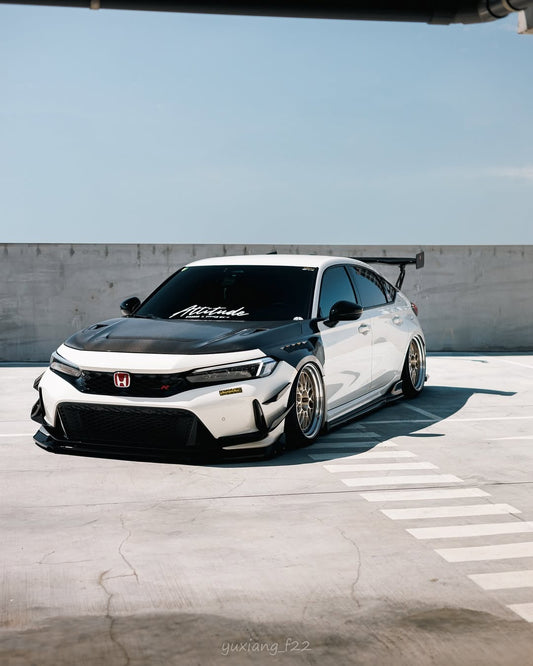 Honda Civic Type-R FL5 2023 2024 with Aftermarket Parts - Front Fenders Pre-preg Carbon Fiber / FRP from CMST Tuning
