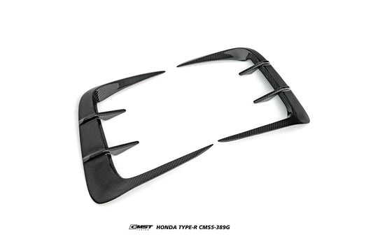 Honda Civic Type-R FL5 2023-ON with Aftermarket Parts - V2 Upper Valences Dry Pre-preg Carbon Fiber / FRP from CMST Tuning