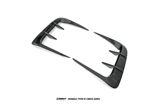Honda Civic Type-R FL5 2023-ON with Aftermarket Parts - V2 Upper Valences Dry Pre-preg Carbon Fiber / FRP from CMST Tuning