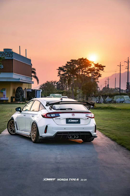 Honda Civic Type-R FL5 2023-ON with Aftermarket Parts - V2 Rear Diffuser Dry Pre-preg Carbon Fiber / FRP from CMST Tuning