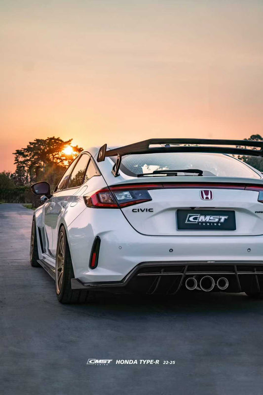 Honda Civic Type-R FL5 2023-ON with Aftermarket Parts - V2 Rear Diffuser Dry Pre-preg Carbon Fiber / FRP from CMST Tuning