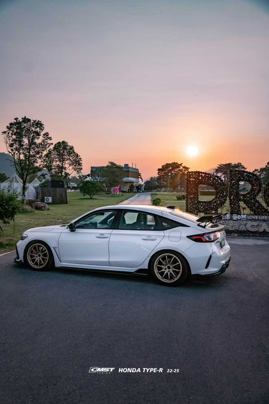 Honda Civic Type-R FL5 2023-ON with Aftermarket Parts - V2 Side Skirts Dry Pre-preg Carbon Fiber / FRP from CMST Tuning