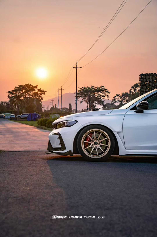 Honda Civic Type-R FL5 2023-ON with Aftermarket Parts - V2 Upper Valences Dry Pre-preg Carbon Fiber / FRP from CMST Tuning