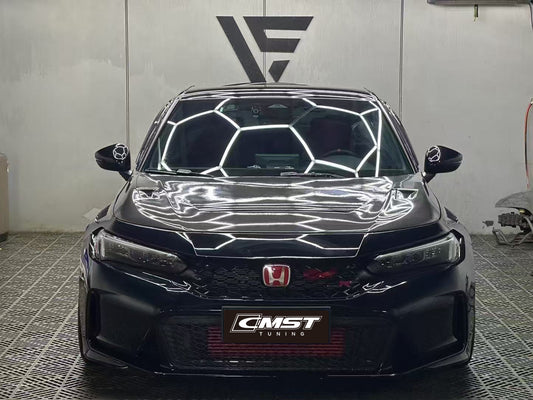 Honda Civic Type-R FL5 2023 2024 with Aftermarket Parts - V1 Hood Bonnet Carbon Fiber from CMST Tuning