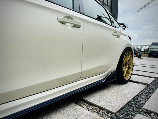 Honda Civic Type-R FL5 2023 2024 with Aftermarket Parts - Side Skirts Pre-preg Carbon Fiber / FRP from CMST Tuning