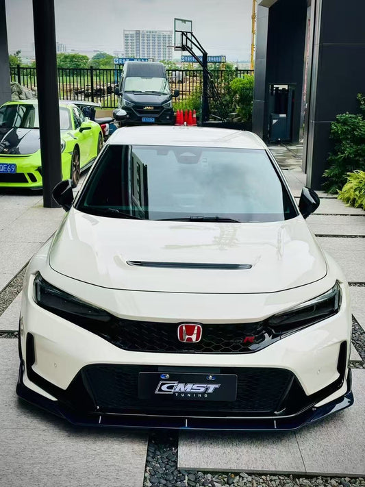Honda Civic Type-R FL5 2023 2024 with Aftermarket Parts - V1 Hood Bonnet Carbon Fiber from CMST Tuning