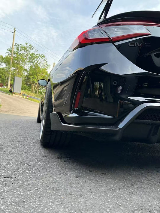 Honda Civic Type-R FL5 2023 2024 with Aftermarket Parts - Rear Diffuser Pre-preg Carbon Fiber / FRP from CMST Tuning