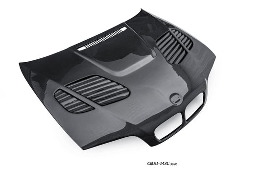 BMW E46 2 Door 2001 2002 2003 2004 2005 2006 with Aftermarket Parts - Hood Bonnet Carbon Fiber / FRP from CMST Tuning