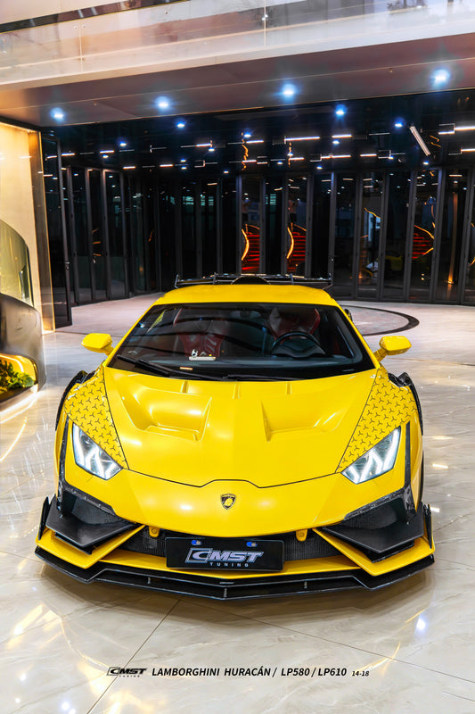 Lamborghini Huracan LP580 LP610 Evo RWD AWD Tecnica Performante 2015 2016 2017 2018 2019 2020 2021 2022 2023 2024 with Aftermarket Parts - Hood Pre-preg Carbon Fiber / FRP from CMST Tuning