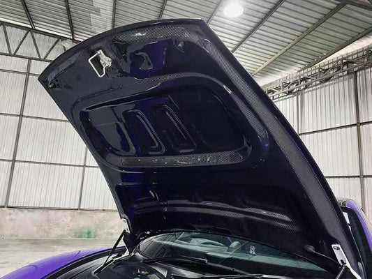 Porsche Taycan 9J1 Sedan/Cross Turismo RWD/4S/GTS/Turbo/Turbo S 2020-ON with Aftermarket Parts - OEM Hood Bonnet Carbon Fiber / FRP from CMST Tuning