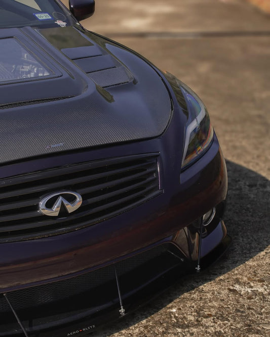 Infiniti G37 G37x IPL Anniversary Journey Sport X Base 2008 2009 2010 2011 2012 2013 & Q60 Journey Sport S Base 2014 2015 with Aftermarket Parts - Hood Bonnet Carbon Fiber / FRP from CMST Tuning