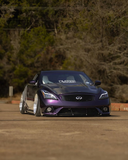 Infiniti G37 G37x IPL Anniversary Journey Sport X Base 2008 2009 2010 2011 2012 2013 & Q60 Journey Sport S Base 2014 2015 with Aftermarket Parts - Hood Bonnet Carbon Fiber / FRP from CMST Tuning