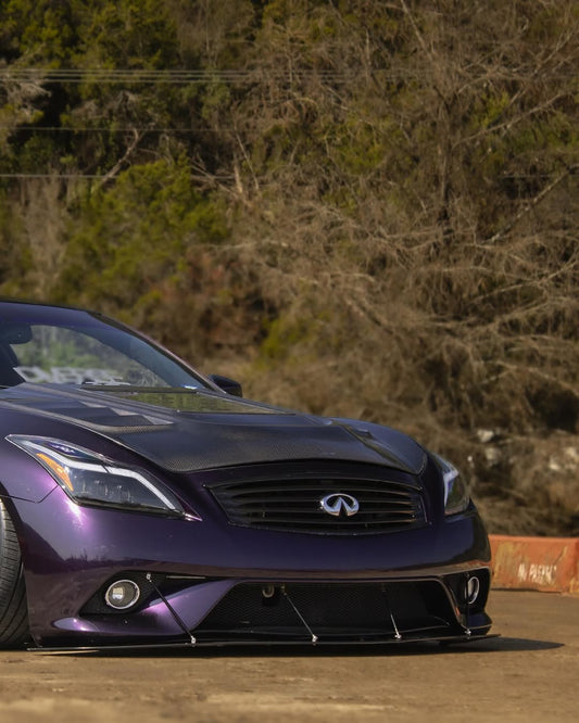 Infiniti G37 G37x IPL Anniversary Journey Sport X Base 2008 2009 2010 2011 2012 2013 & Q60 Journey Sport S Base 2014 2015 with Aftermarket Parts - Hood Bonnet Carbon Fiber / FRP from CMST Tuning