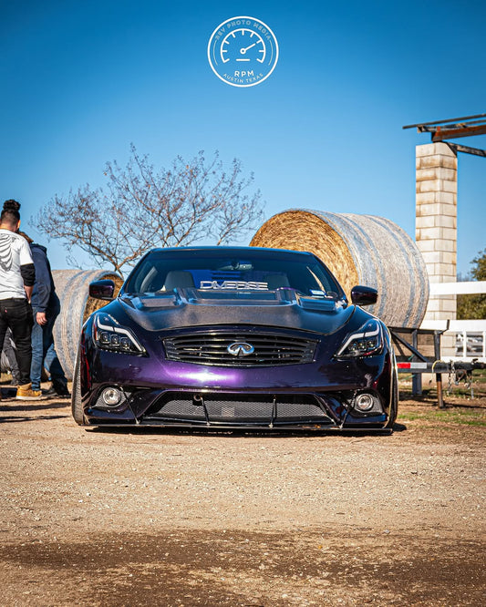 Infiniti G37 G37x IPL Anniversary Journey Sport X Base 2008 2009 2010 2011 2012 2013 & Q60 Journey Sport S Base 2014 2015 with Aftermarket Parts - Hood Bonnet Carbon Fiber / FRP from CMST Tuning