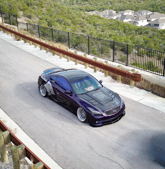 Infiniti G37 G37x IPL Anniversary Journey Sport X Base 2008 2009 2010 2011 2012 2013 & Q60 Journey Sport S Base 2014 2015 with Aftermarket Parts - Hood Bonnet Carbon Fiber / FRP from CMST Tuning
