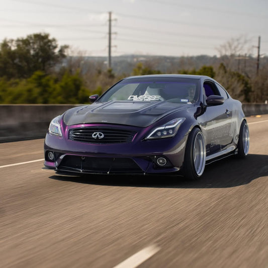 Infiniti G37 G37x IPL Anniversary Journey Sport X Base 2008 2009 2010 2011 2012 2013 & Q60 Journey Sport S Base 2014 2015 with Aftermarket Parts - Hood Bonnet Carbon Fiber / FRP from CMST Tuning