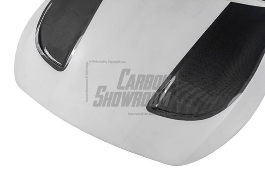 Infiniti Q60 Red Sport 400 Premium Luxe Sport Pure 2017 2018 2019 2020 2021 2022 with Aftermarket Parts - Project Black S Concept Hood Bonnet Carbon Fiber / FRP from CMST Tuning