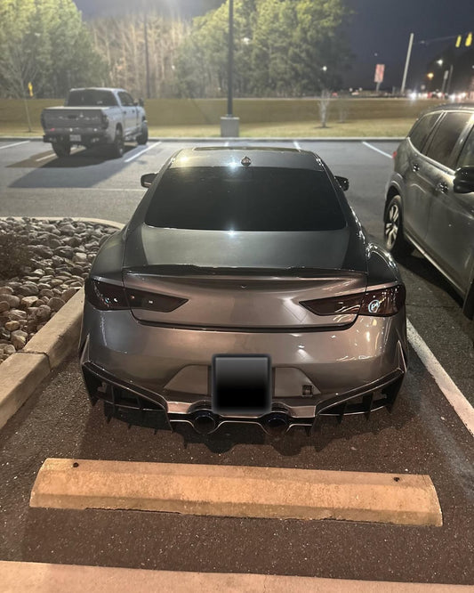 Infiniti Q60 Red Sport 400 Premium Luxe Sport Pure 2017 2018 2019 2020 2021 2022 with Aftermarket Parts - Project Black S Concept Rear Bumper & Diffuser Carbon Fiber / FRP from CMST Tuning