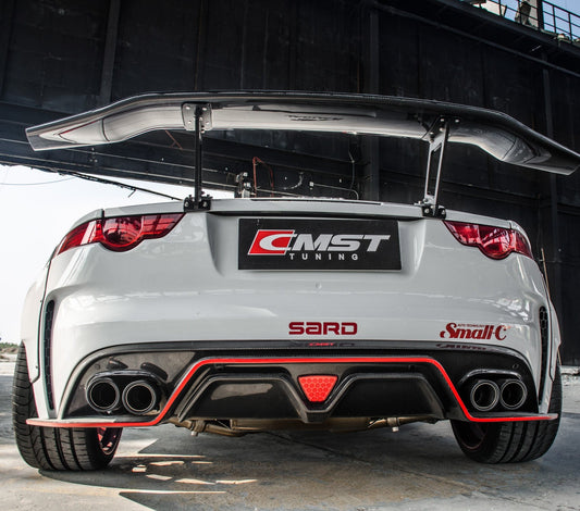 Jaguar F-Type SVR R S Base 2014-ON with Aftermarket Parts - Quad Tips Style Rear Diffuser & Canards Carbon Fiber / FRP
from CMST Tuning