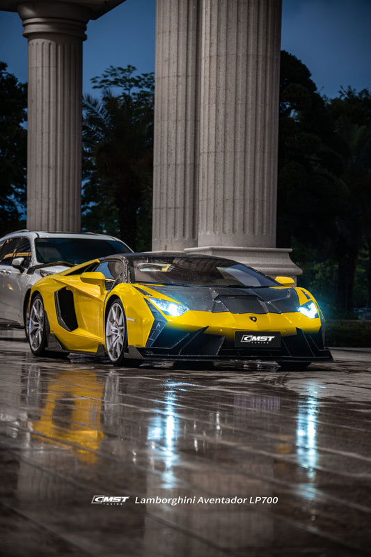 Lamborghini Aventador Base LP700 LP720 S LP740 SV LP750 Ultimate LP780 SVJ LP770 2012 2013 2014 2015 2016 2017 2018 2019 2020 2021 2022 2023 with Aftermarket Parts - Front Bumper Carbon Fiber / FRP from CMST Tuning