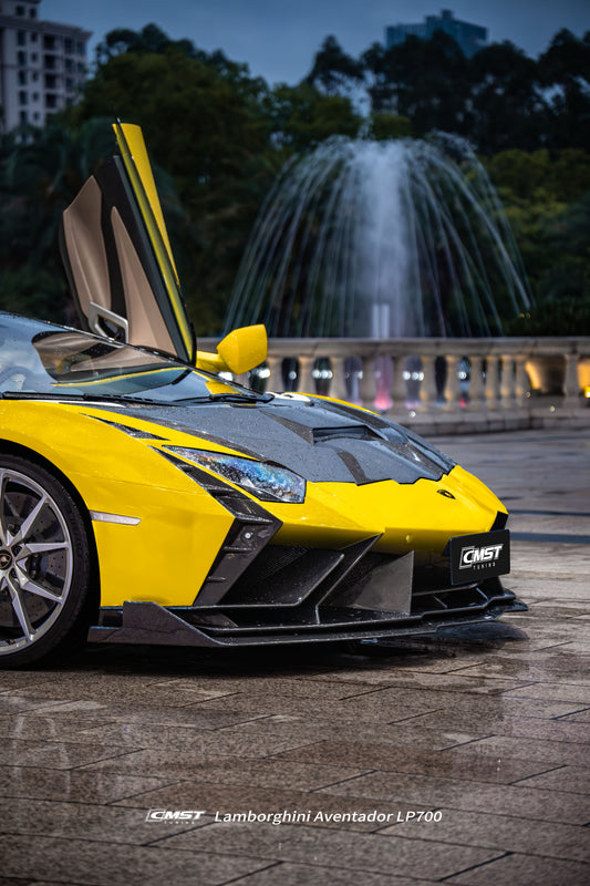 Lamborghini Aventador Base LP700 LP720 S LP740 SV LP750 Ultimate LP780 SVJ LP770 2012 2013 2014 2015 2016 2017 2018 2019 2020 2021 2022 2023 with Aftermarket Parts - Front Lip Carbon Fiber / FRP from CMST Tuning
