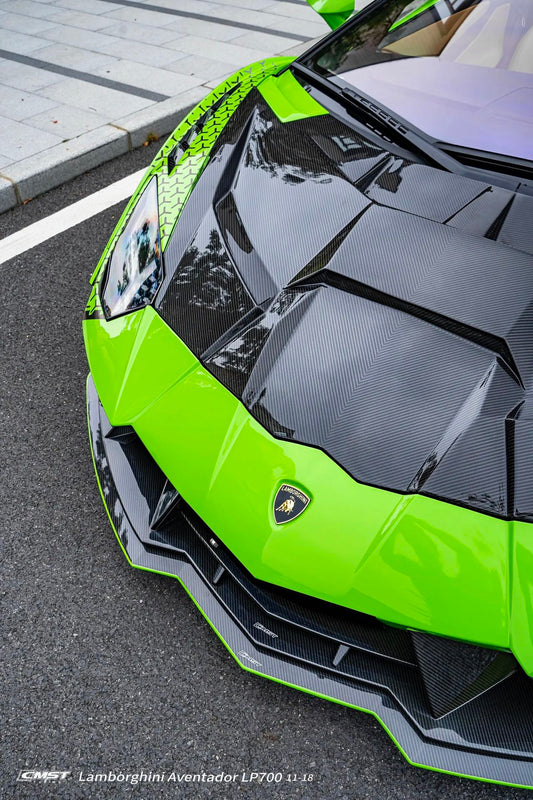 Lamborghini Aventador Base LP700 LP720 S LP740 SV LP750 Ultimate LP780 SVJ LP770 2012 2013 2014 2015 2016 2017 2018 2019 2020 2021 2022 2023 with Aftermarket Parts - Front Bumper Carbon Fiber / FRP from CMST Tuning