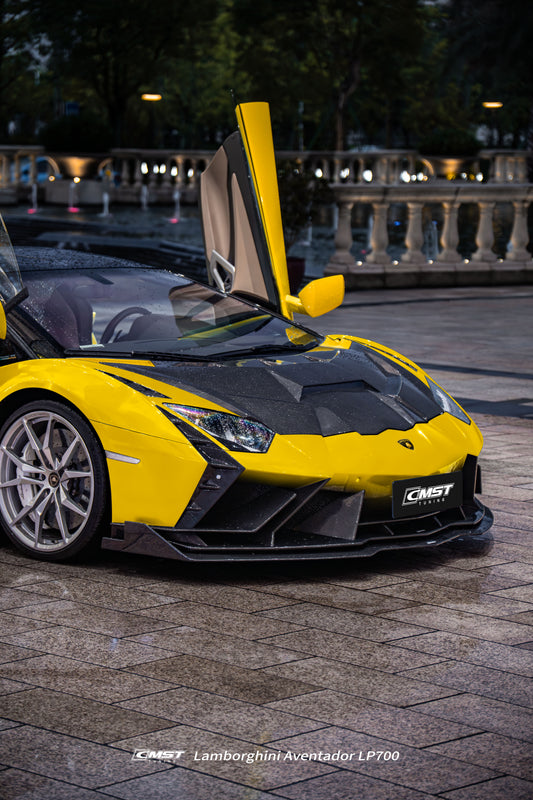 Lamborghini Aventador Base LP700 LP720 S LP740 SV LP750 Ultimate LP780 SVJ LP770 2012 2013 2014 2015 2016 2017 2018 2019 2020 2021 2022 2023 with Aftermarket Parts - Front Lip Carbon Fiber / FRP from CMST Tuning