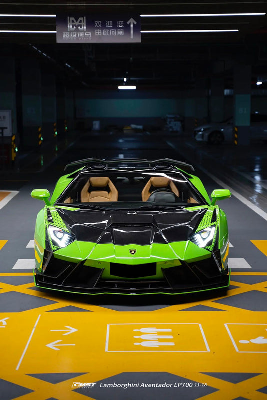 Lamborghini Aventador Base LP700 LP720 S LP740 SV LP750 Ultimate LP780 SVJ LP770 2012 2013 2014 2015 2016 2017 2018 2019 2020 2021 2022 2023 with Aftermarket Parts - Front Bumper Carbon Fiber / FRP from CMST Tuning