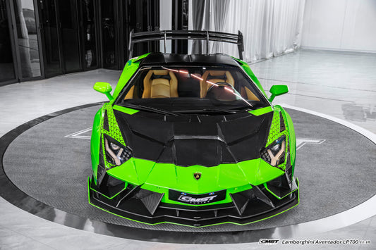 Lamborghini Aventador Base LP700 LP720 S LP740 SV LP750 Ultimate LP780 SVJ LP770 2012 2013 2014 2015 2016 2017 2018 2019 2020 2021 2022 2023 with Aftermarket Parts - Front Lip Carbon Fiber / FRP from CMST Tuning