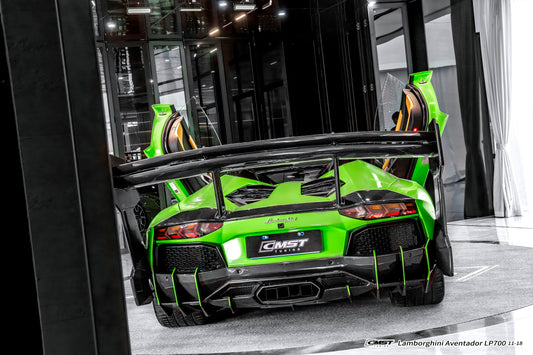 Lamborghini Aventador Base LP700 LP720 S LP740 Ultimate LP780 2012 2013 2014 2015 2016 2017 2018 2019 2020 2021 2022 2023 with Aftermarket Parts - V2 Rear Spoiler Wing Dry Pre-preg Carbon Fiber / FRP from CMST Tuning
