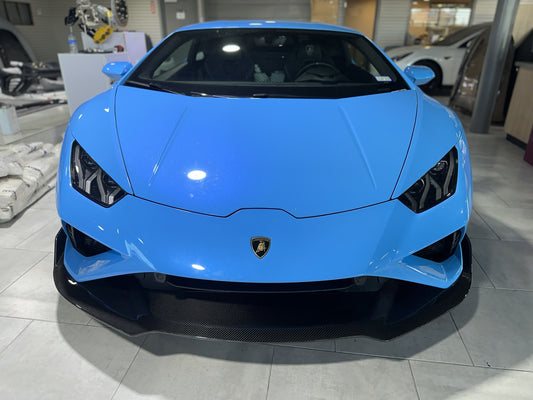 Lamborghini Huracan EVO RWD 2020 2021 2022 2023 with Aftermarket Parts - Front Lip Pre-preg Carbon Fiber from CMST Tuning