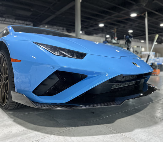 Lamborghini Huracan EVO RWD 2020 2021 2022 2023 with Aftermarket Parts - Front Lip Pre-preg Carbon Fiber from CMST Tuning