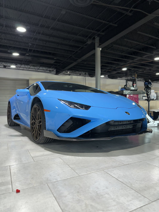 Lamborghini Huracan EVO RWD 2020 2021 2022 2023 with Aftermarket Parts - Front Lip Pre-preg Carbon Fiber from CMST Tuning