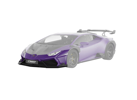 Lamborghini Huracan LP580 LP610 Evo RWD AWD Tecnica Performante 2015 2016 2017 2018 2019 2020 2021 2022 2023 2024 with Aftermarket Parts - Front Bumper & Front Lip Pre-preg Carbon Fiber / FRP from CMST Tuning