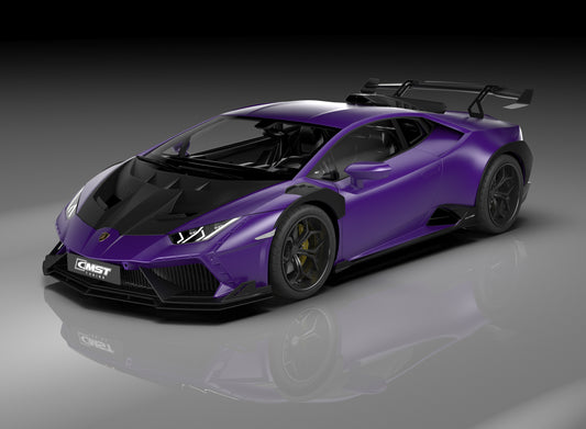 Lamborghini Huracan LP580 LP610 Evo RWD AWD Tecnica Performante 2015 2016 2017 2018 2019 2020 2021 2022 2023 2024 with Aftermarket Parts - Front Bumper & Front Lip Pre-preg Carbon Fiber / FRP from CMST Tuning