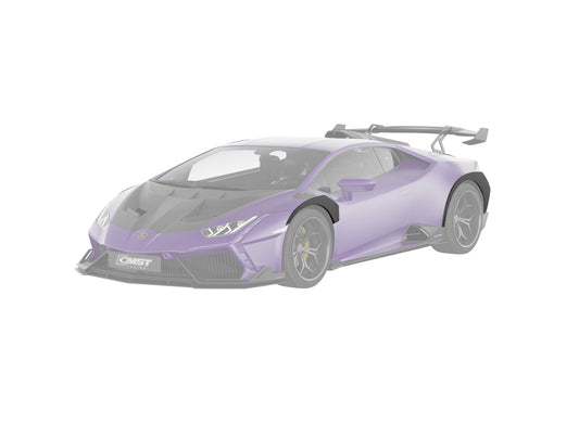 Lamborghini Huracan LP580 LP610 Evo RWD AWD Tecnica Performante 2015 2016 2017 2018 2019 2020 2021 2022 2023 2024 with Aftermarket Parts - Widebody Front Wheel Arches & Widebody Rear Quarter Panel Flares Pre-preg Carbon Fiber / FRP from CMST Tuning