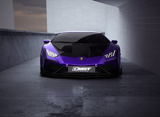 Lamborghini Huracan LP580 LP610 Evo RWD AWD Tecnica Performante 2015 2016 2017 2018 2019 2020 2021 2022 2023 2024 with Aftermarket Parts - Front Bumper & Front Lip Pre-preg Carbon Fiber / FRP from CMST Tuning