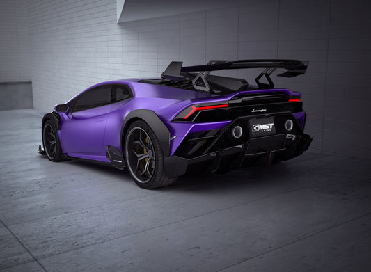 Lamborghini Huracan LP580 LP610 Evo RWD AWD Tecnica Performante 2015 2016 2017 2018 2019 2020 2021 2022 2023 2024 with Aftermarket Parts - Rear Spoiler Pre-preg Carbon Fiber / FRP from CMST Tuning