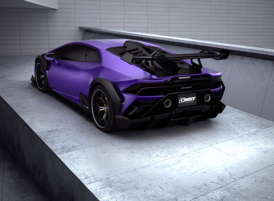 Lamborghini Huracan LP580 LP610 Evo RWD AWD Tecnica Performante 2015 2016 2017 2018 2019 2020 2021 2022 2023 2024 with Aftermarket Parts - Rear Bumper & Rear Diffuser Pre-preg Carbon Fiber / FRP from CMST Tuning