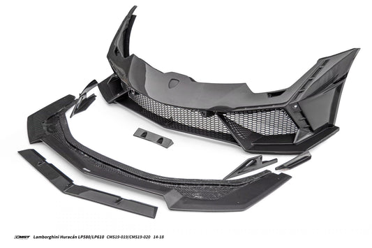 Lamborghini Huracan LP580 LP610 Evo RWD AWD Tecnica Performante 2015 2016 2017 2018 2019 2020 2021 2022 2023 2024 with Aftermarket Parts - Front Bumper & Front Lip Pre-preg Carbon Fiber / FRP from CMST Tuning