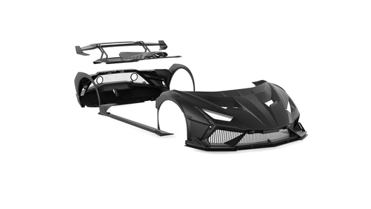 Lamborghini Huracan LP580 LP610 Evo RWD AWD Tecnica Performante 2015 2016 2017 2018 2019 2020 2021 2022 2023 2024 with Aftermarket Parts - Front Bumper & Front Lip Pre-preg Carbon Fiber / FRP from CMST Tuning