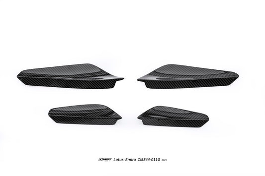 Lotus Emira 3.6 V6 2.0 Four-cylinder 2022-ON with Aftermarket Parts - Front Corner Canards Dry Pre-preg Carbon Fiber / FRP