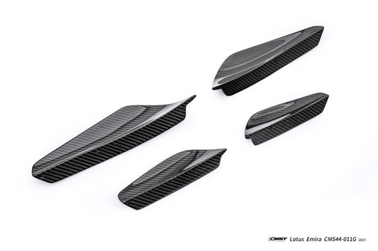 Lotus Emira 3.6 V6 2.0 Four-cylinder 2022-ON with Aftermarket Parts - Front Corner Canards Dry Pre-preg Carbon Fiber / FRP