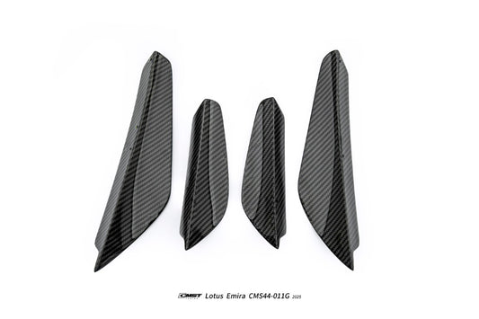 Lotus Emira 3.6 V6 2.0 Four-cylinder 2022-ON with Aftermarket Parts - Front Corner Canards Dry Pre-preg Carbon Fiber / FRP